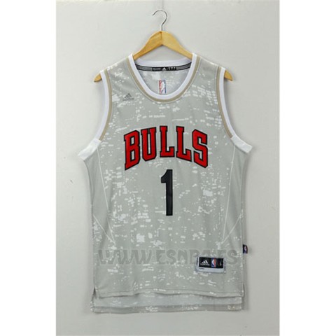 Camiseta Luces De La Ciudad Chicago Bulls Derrick Rose #1 Gris
